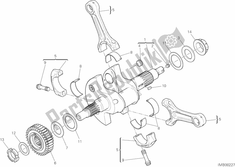 All parts for the Connecting Rods of the Ducati Diavel Xdiavel S Thailand 1260 2016